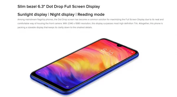 Xiaomi-Smartphone Redmi Note 7 PRO, téléphone portable Android, 6 Go, 128 Go, Snapdragon 660AIE, caméra arrière 0MP + 5,0 MP, original, imprimé 4