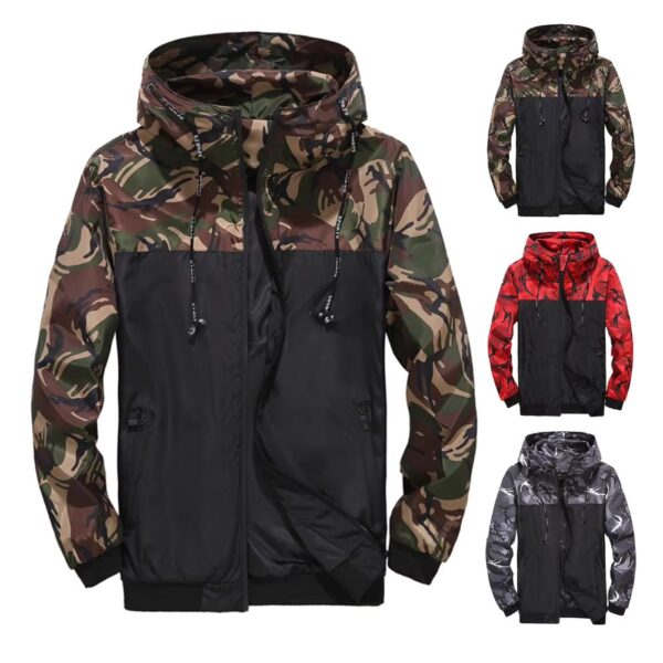 CamSolomon-Veste à capuche imperméable coupe-vent pour hommes, blouson aviateur, manteau de sport de plein air, coupe-vent, automne