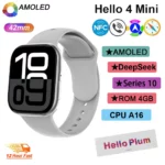 Nouveau Hello Watch 4 Mini montre intelligente originale AMOLED 4GB ROM NFC boussole Bluetooth appel sport hommes femmes montre pour Android IOS 1
