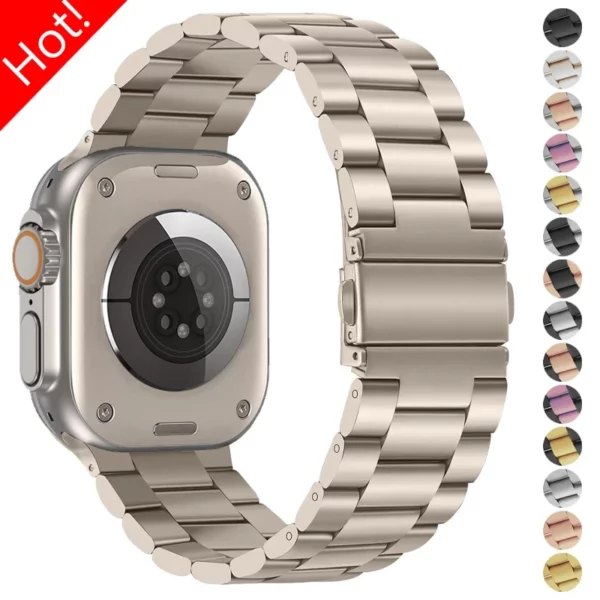 Bracelet en acier inoxydable pour Apple Watch Band, Ultra 2, Bracelet en métal, IWatch Series 10, 9, 8, 7, SE, 6, 5, 4, 49mm, 46mm, 45mm, 41mm, 44mm, 42mm 1