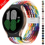 Bracelet artificiel astique Tressé en Nylon, 20/22mm, pour Samsung Galaxy Watch 6 5 4 40/44mm 5Pro Active 2 Gear S3, Huawei GT2/3 4Pro 1