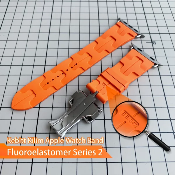 Kebitt Kilim pour Apple Watch série 10 Ultra2 9 8 7 6 bracelet à boucle déployante Iwatch 46MM 42MM 45mm 49MM bracelet fluoroélastomère 1