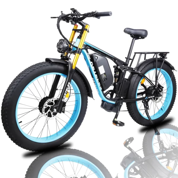 KETELES K800 Pro Dual Motor Electric Bicycle 2000W 48V 23AH Double Shoulder Front Fork Hydraulic Brake With Brake Light 2