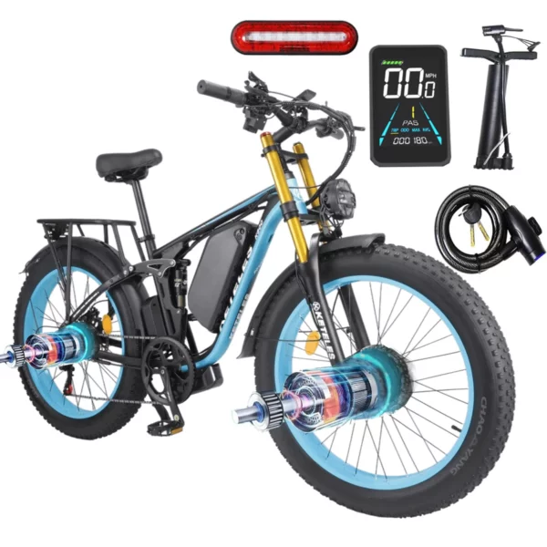 KETELES K800 Pro Dual Motor Electric Bicycle 2000W 48V 23AH Double Shoulder Front Fork Hydraulic Brake With Brake Light 1