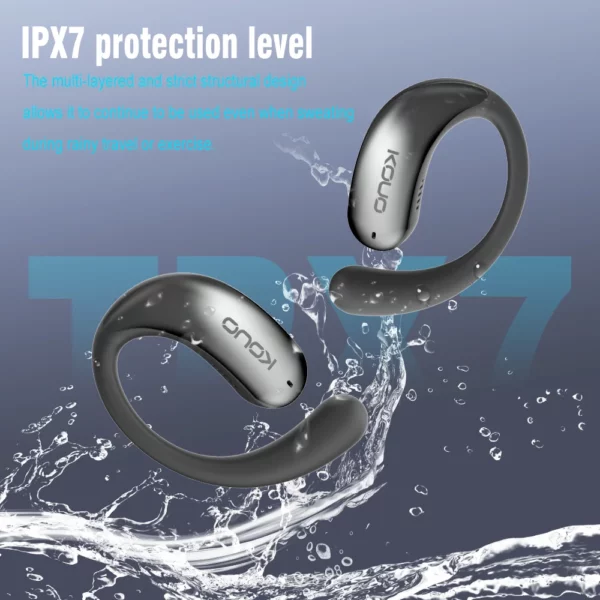 KOUO Smart Open écouteur sans fil Bluetooth traduction casque 164 langues   Écouteurs avec traducteur en temps réel, casque Ai 4