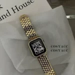 Bracelet en acier inoxydable pour femmes, pour Apple Watch Ultra 49mm 38 45 40 44, Bracelet métallique pour iWatch 6 5 4 se 8 7 9 10 46 42, Bracelet de luxe 1