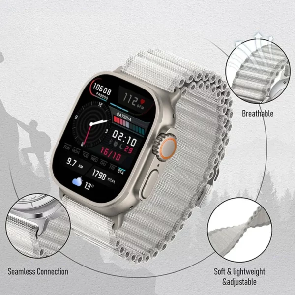 Bracelet alpin en Nylon pour Bracelet de montre Apple 46mm 49mm 45mm 44mm 42mm Bracelet pour IWatch Ultra 2 série 10 9 7 8 6 5 4 Correa 5