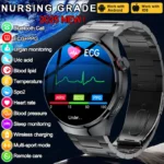 Montre connectée de qualité infirmière, oxygène dans le sang, lipide dans le sang, acide urique, ECG + PPG, température corporelle, appel Bluetooth, santé, nouvelle collection 2025 1