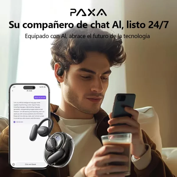 PAXA Openair5 AI Inteligente Inalámbrico Bluetooth 5.4 casque Alto Sonido musique jeu écouteurs HD appel AI traduction 4