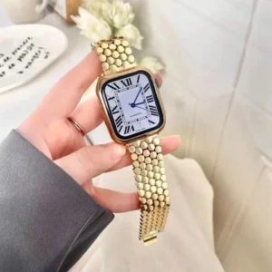 Bracelet en acier inoxydable pour femmes, pour Apple Watch Ultra 49mm 38 45 40 44, Bracelet métallique pour iWatch 6 5 4 se 8 7 9 10 46 42, Bracelet de luxe 2