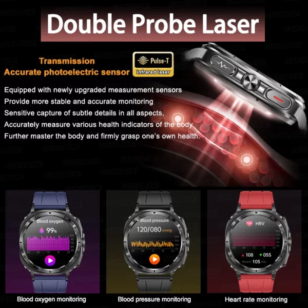 2025New Health Trackr Watch 7 Ultra SmartWatch ECG + PPG acide urique graisse sanguine pression artérielle analyse corporelle NFC Smartwatch hommes femmes 5