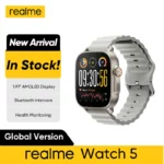 Version mondiale realme montre 5 1.97 "600nits AMOLED 460mAh autonomie de 14 jours plus de 300 thèmes prise en charge GPS GNSS IP68 étanche 1