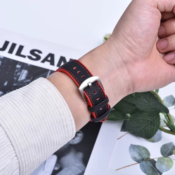 FKM caoutchouc pour Apple Watch série 10 Ultra2 9 8 7 6 Bracelet haute qualité FKM + Bracelet en cuir Iwatch 46mm 42mm 41mm 45mm 49mm Bracelet 2