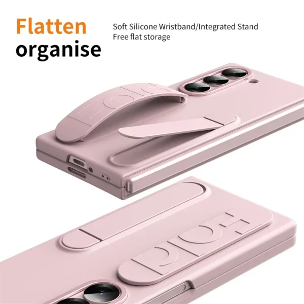 Bracelet de luxe support Invisible étui pour Samsung Galaxy Z Fold 6 5 4 3 7 fold6 main dragonne support pliant couverture en Silicone 4