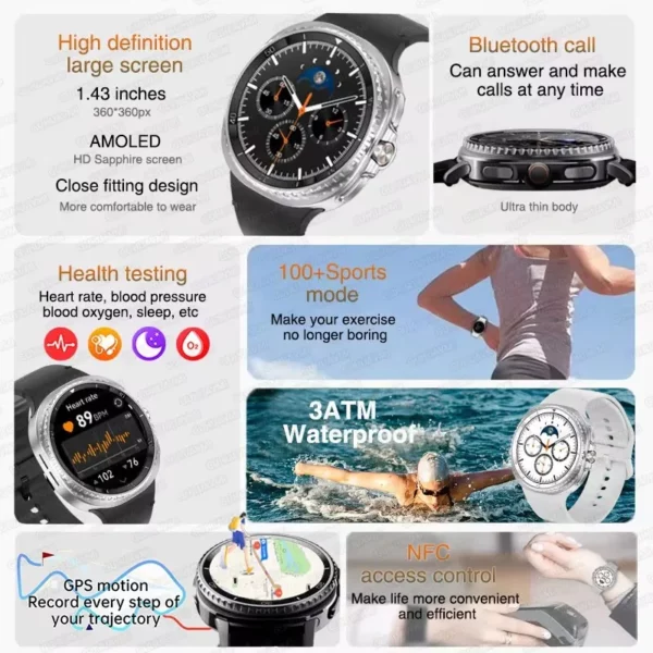 2025 nouveaux hommes montre 8 GPS carte montre intelligente 3ATM étanche AI Chat-GPT NFC Bluetooth appel femmes AMOLED HD montre 7 Ultra Smartwatch 2