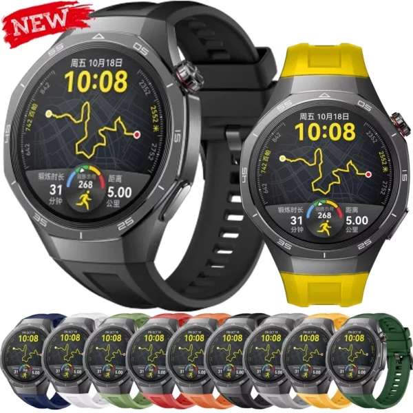 22mm Bracelet pour Huawei montre GT5 Pro 46mm Bracelet en Silicone officiel pour Huawei montre GT 5 Pro Bracelet de montre intelligente Sport souple 1
