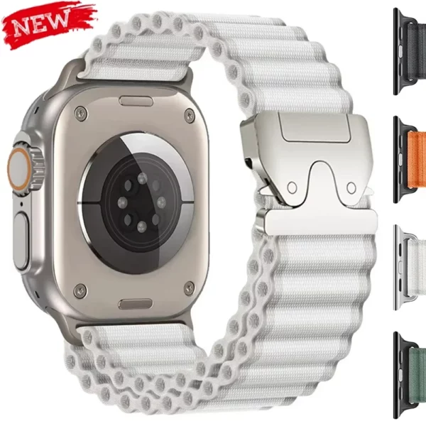 Bracelet alpin en Nylon pour Bracelet de montre Apple 46mm 49mm 45mm 44mm 42mm Bracelet pour IWatch Ultra 2 série 10 9 7 8 6 5 4 Correa 2