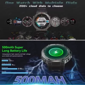 T-rex 3 Ultra GPS montre intelligente intégré double bande GNSS boussole altimètre barométrique 5ATM IP69K étanche AMOLED appel Smartwatch 6