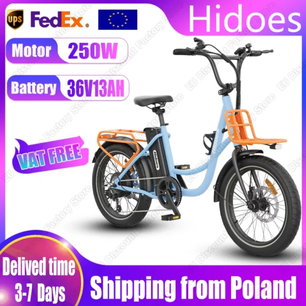Vélo électrique tout-terrain avec batterie au lithium pour adultes, vélo électrique de ville, pneus à air, vitesse maximale de 25 km/h, moteur de 250W, 36V, 13Ah, 20 pouces 1