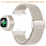 Boucle magnétique pour Xiaomi Redmi Watch 5 4 Bracelet réglable tressé Sport Nylon ceinture de remplacement Bracelet Correa pour Miband 9 8Pro 1